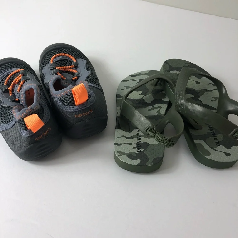 Carters Old Navy Flip Flops Camo Swim Shoes